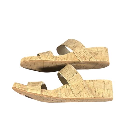 Kenneth Cole Natural Cork Wedge Slide Sandals Size 8 Comfort Casual Summer - Picture 7 of 9